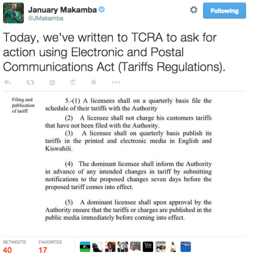 January Makamba on Twitter