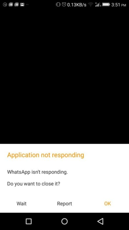 Ujumbe Ukisema 'WhatsApp Isn't Responding' Katika Simu Ya Android